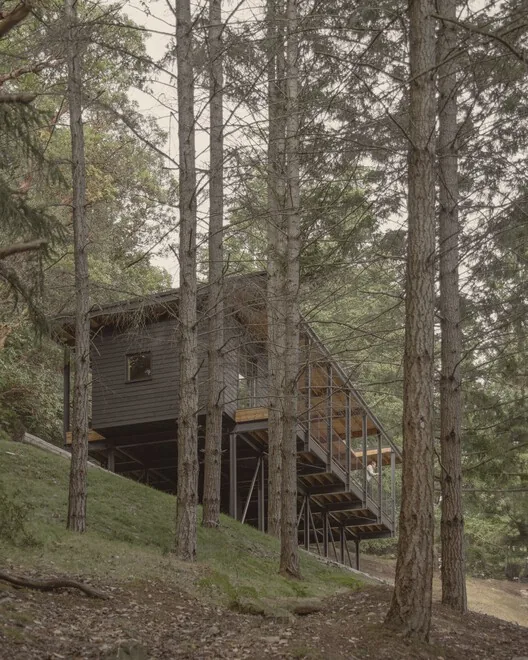 Metabolist Mimarlıktan Esinlenen Düşük Etkili Kabin: Trestle Cabin