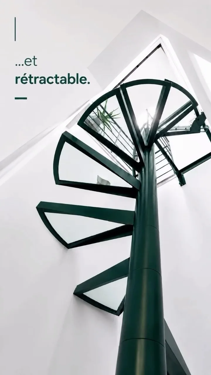 Alan Tasarrufu Sağlayan Geri Çekilebilir Spiral Merdiven